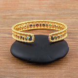 Nidin Classic Wrist Band Open Adjustable Bangle Women Zircon Party Jewelry