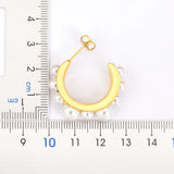 Nidin Light Semicircle Pearl Earrings For Women Ear Jewelry