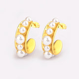 Nidin Light Semicircle Pearl Earrings For Women Ear Jewelry