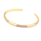 Nidin Rainbow Rhinestone Cuff Bangle Women Charm Jewelry