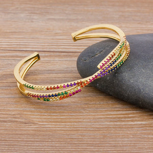 Nidin Colorful Rhinestone Cuff Bracelets for Women