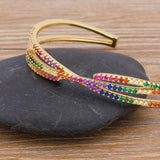 Nidin Colorful Rhinestone Cuff Bracelets for Women