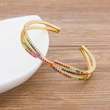 Nidin Colorful Rhinestone Cuff Bracelets for Women