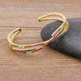 Nidin Colorful Rhinestone Cuff Bracelets for Women