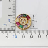 Rainbow Micro Pave CZ Initial Letter Pendant Necklace - Family Jewelry