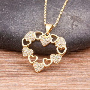 Nidin Romantic Heart Love Pendant Necklace for Women Choker Gift Jewelry
