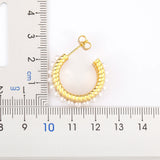 Natural Freshwater Pearls Hoop Earrings C Shape Statement Ear Jewelry