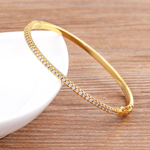 Nidin Colorful CZ Thin Bangles for Women
