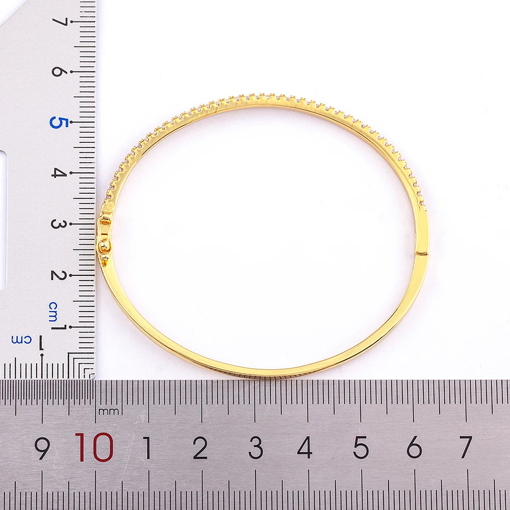 Nidin Colorful CZ Thin Bangles for Women
