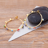 Nidin CZ Hoop Earrings Big Circle Ear Jewelry Birthday Accessories