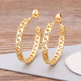 Nidin CZ Hoop Earrings Big Circle Ear Jewelry Birthday Accessories