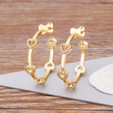 Nidin CZ Hoop Earrings Big Circle Ear Jewelry Birthday Accessories