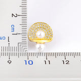Nidin Pearl Stud Earrings Mushroom Shape Gold/Silver Women Jewelry