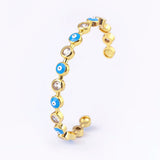 Colorful Evil Eye Cuff Bracelet Adjustable Bangle