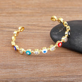 Colorful Evil Eye Cuff Bracelet Adjustable Bangle