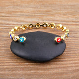 Colorful Evil Eye Cuff Bracelet Adjustable Bangle