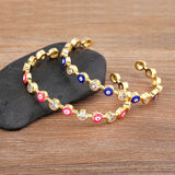 Colorful Evil Eye Cuff Bracelet Adjustable Bangle