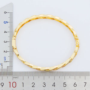 Nidin Crystal Rainbow Bangle Bracelet Charm Wedding Jewelry