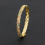 Nidin Crystal Rainbow Bangle Bracelet Charm Wedding Jewelry