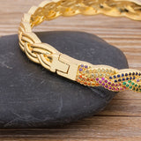 Nidin Crystal Rainbow Bangle Bracelet Charm Wedding Jewelry