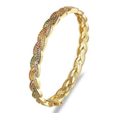 Nidin Crystal Rainbow Bangle Bracelet Charm Wedding Jewelry