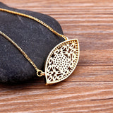 Vintage Evil Eye Pendant Necklace Crystal Lucky Eye CZ Jewelry