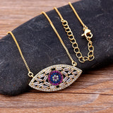 Vintage Evil Eye Pendant Necklace Crystal Lucky Eye CZ Jewelry