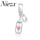 Mom We Belong Together Heart Charm Beads fit Silver 925 Bracelet DIY Jewelry