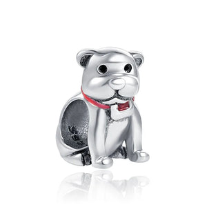 925 Sterling Silver Dog Buddy Dangle Charm Beads for Bracelets DIY Jewelry
