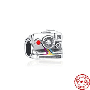 925 Silver Camera Owl High Heels Mom DIY Beads Pendant Charm Bracelet