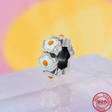 925 Silver Clouds Night Poached Egg Flower DIY Beads for Charm Bracelet