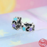 925 Silver Clouds Night Poached Egg Flower DIY Beads for Charm Bracelet