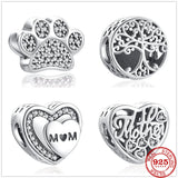 925 Silver Ladybug Clover Heart Pendant for Bracelet