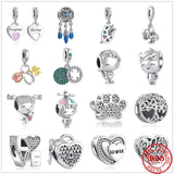 925 Silver Ladybug Clover Heart Pendant for Bracelet