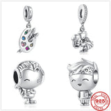 925 Silver Ladybug Clover Heart Pendant for Bracelet