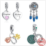 925 Silver Ladybug Clover Heart Pendant for Bracelet