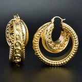 Nigeria Africa 18K Earrings for Women Irregular Big Ring Earring