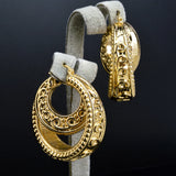 Nigeria Africa 18K Earrings for Women Irregular Big Ring Earring