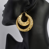 Nigeria Africa 18K Earrings for Women Irregular Big Ring Earring
