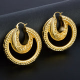 Nigeria Africa 18K Earrings for Women Irregular Big Ring Earring