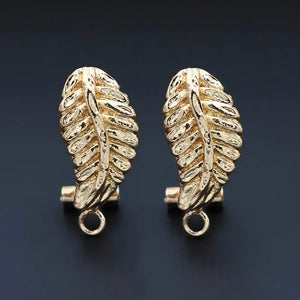 Nigerian Clip Back Earrings Post Loop Hanger Leaf Base Findings