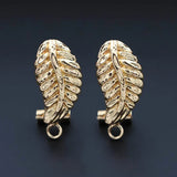 Nigerian Clip Back Earrings Post Loop Hanger Leaf Base Findings