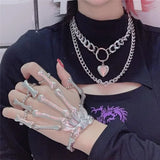 Gothic Punk Skull Finger Bracelets for Women