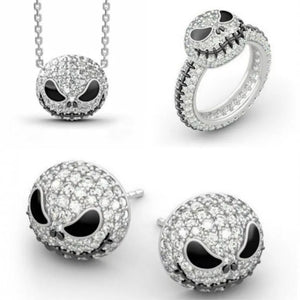 Nightmare Before Christmas Pendant Necklace Crystal Jewelry Gothic Party Skull N
