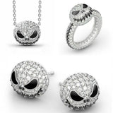 Nightmare Before Christmas Pendant Necklace Crystal Jewelry Gothic Party Skull N