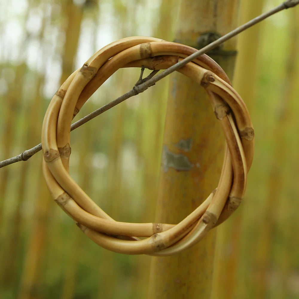 Rattan Bamboo Root Bangle Bracelet for Women Men