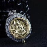 Nine Palaces Gossip Yellow God of Wealth Lucky Transit Necklace Pendant