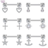 Heart Barbell Nipple Rings Stainless Steel Nipple Piercing