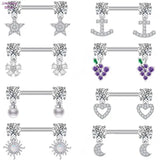 Heart Barbell Nipple Rings Stainless Steel Nipple Piercing