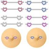 Heart Barbell Nipple Rings Stainless Steel Nipple Piercing